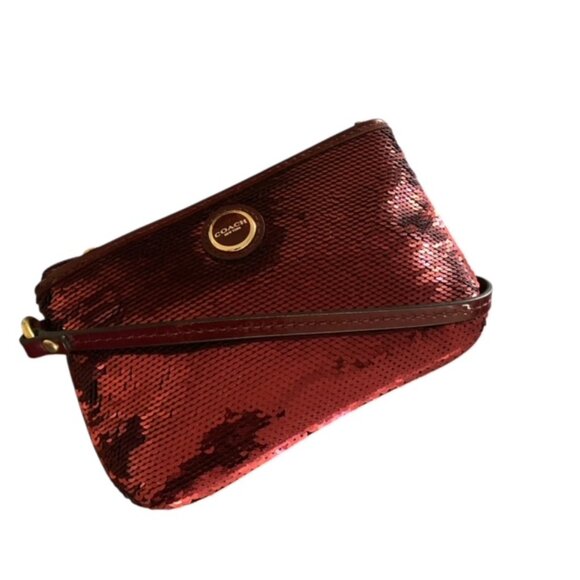 Coach Red Sequin Wristlet - Picture 3 of 8